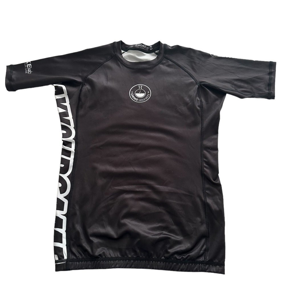 Uni-sex Brazilian jujitsu, short sleeve, rash guard, Meduim Choke Lab